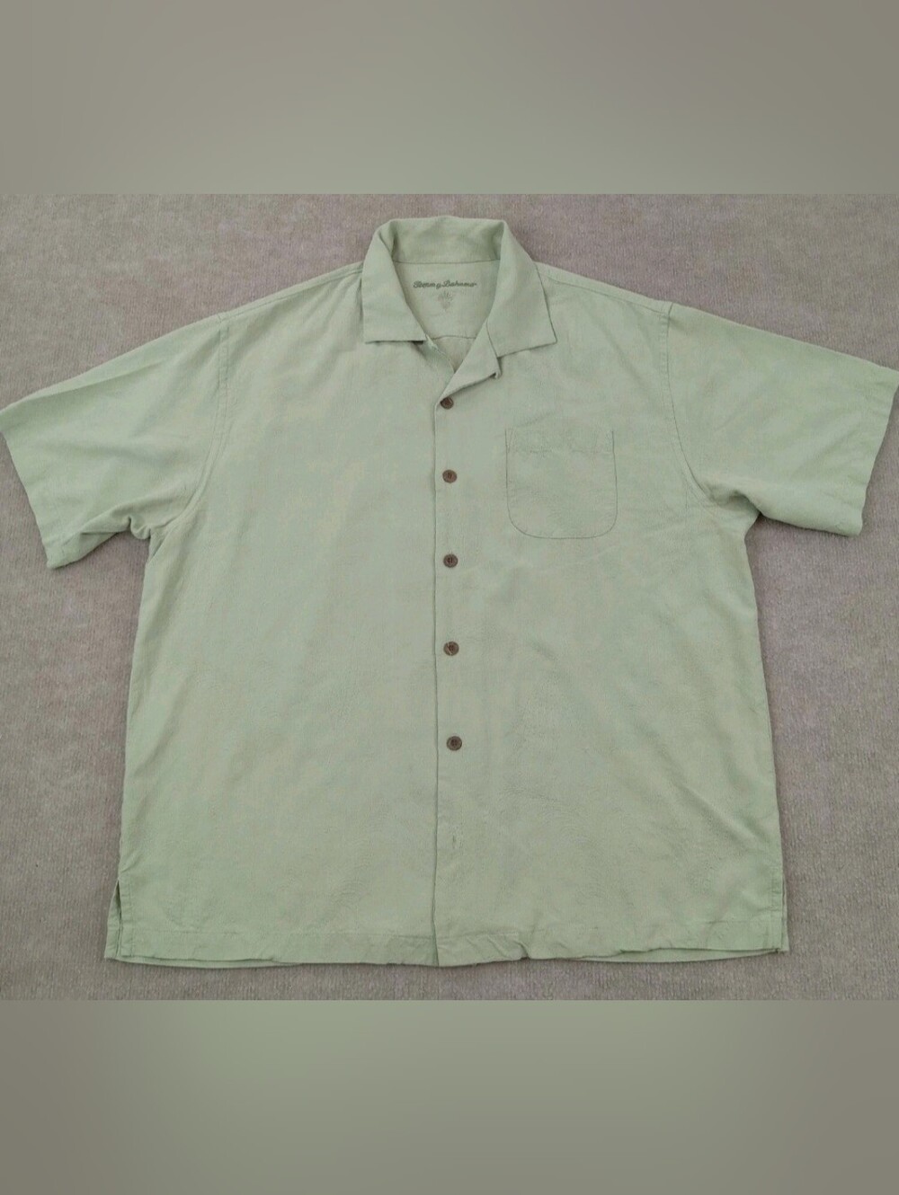 Tommy Bahama Men's Mint Green Botton Down Silk Shirt. Sz, XL